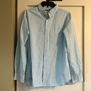 Aqua checked Old Navy button down—size M